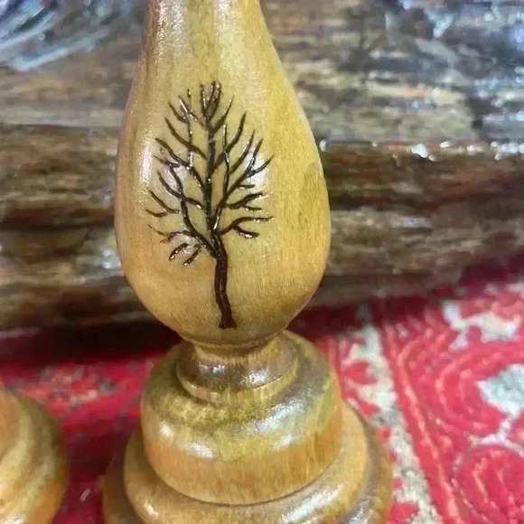 Handcrafted, beautiful tree, candle sticks. These are one of a kind. - Picture 3 of 6